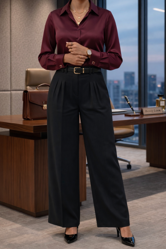 Lunera Pleat Wide-Leg Trouser